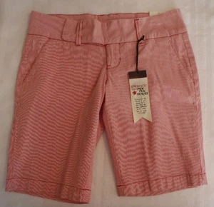 LEI Juniors Size 5 Red White Pinstripe Cotton Spandex Summer Shorts NWT - Picture 1 of 4