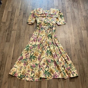 Vintage E.D. Michaels by Melanie Drucker Floral A Line Dress Cottagecore - Picture 1 of 11