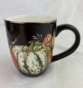 Harvest Pumpkin Gourd by Williams-Sonoma Mug Excellent Discontinued Gold Rim - Picture 1 of 9