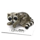 Little Critterz Gray Raccoon "Bandit" Animal - Miniature Porcelain Figurine