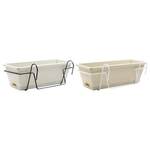Railing Planter Window Box Planter Plant Pot over The Railing Planter Box Flower - Picture 1 of 14