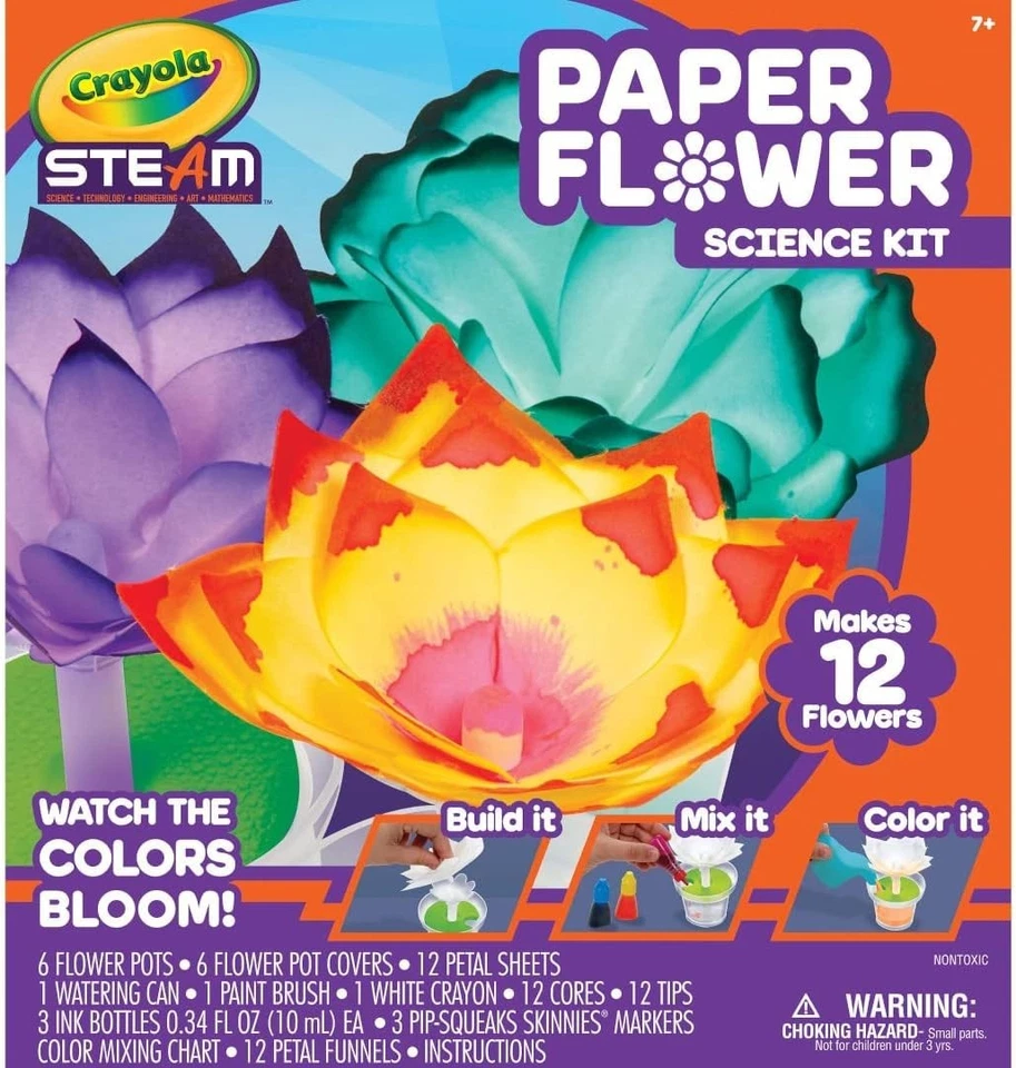 Kit Ciencia Flor Papel Crayola, Flores Cambiantes de Color, Regalo para Niños Edad 7+ Foto 1 de 4