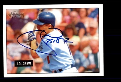 Signed Baseball Card Auto J.D. Drew 2005 Bowman Heritage #32 Los Angeles Dodgers - Image 1 of 2