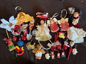 Konvolut Vintage WEIHNACHTSSCHMUCK Glocken Hirsch Schlitten Weihnachtsmänner Basteln Deko - Bild 1 von 8