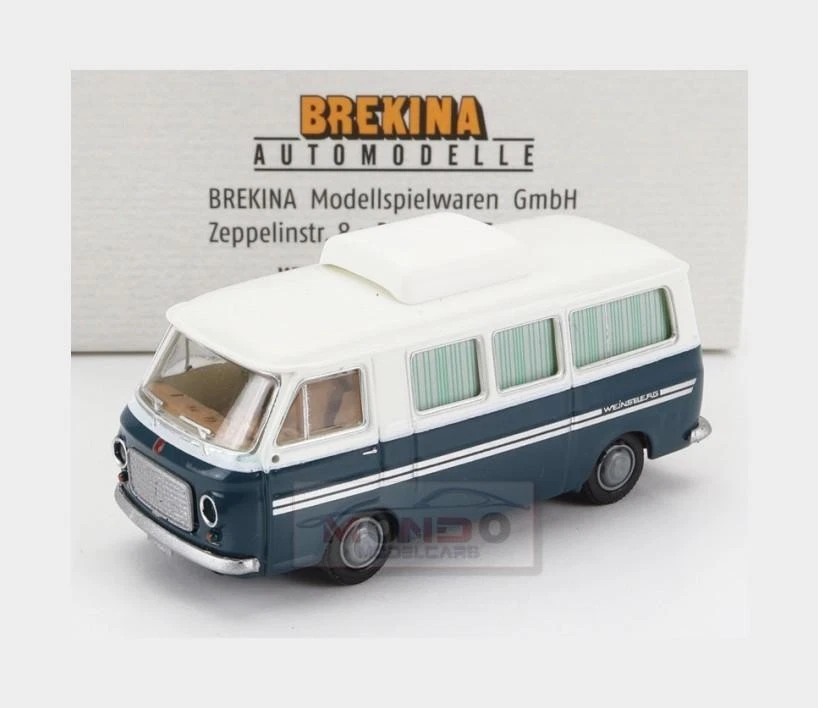 1 87 BREKINA PLAST Fiat 238 Minibus Camper 1966 Green White BRE34417