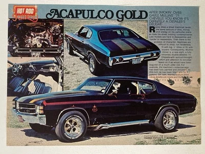 1977 Hot Rod Gallery Acapulco Gold Print Ad '71 Chevrolet Chevelle Gayle Mullins - Image 1 of 2