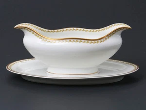 Haviland & Co. Limoges Gravy Boat Schleiger #587 Pattern Gold Band 1920s *MINT - Picture 1 of 11