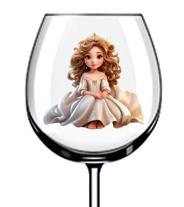 12x Colourful Baby Princess Vinyl Sticker Decal Tumbler Wine Glass Bottle Van - Picture 1 of 3