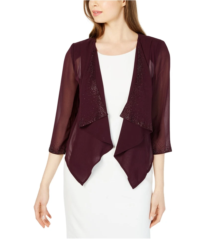 Suéter cárdigan adornado Calvin Klein para mujer, púrpura, L Foto 1 de 1