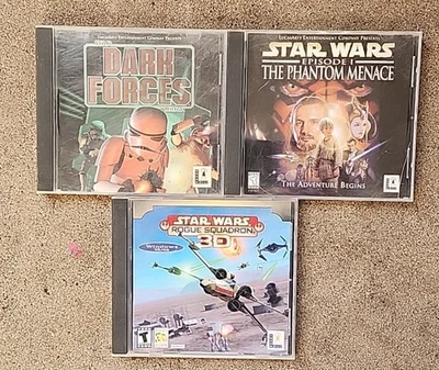 Star Wars PC Games Rogue Squadron 3D Dark Forces Phantom Menace Lot of 3 - Image 1 of 4