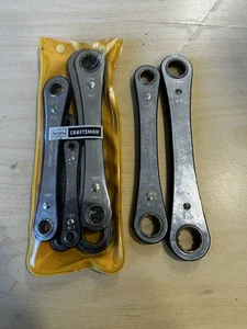 Craftsman Vintage SAE 5pc Box End Ratcheting Wrench Set W/Pouch USA Extra 2 - Picture 1 of 4