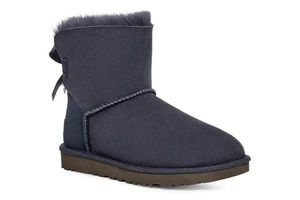 Bota de invierno UGG Mini Bailey Bow II para mujer - gamuza azul Eva, talla 9 EE. UU. [1016501] - Imagen 1 de 6