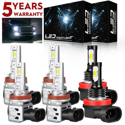 For Chevrolet Impala 2006-2013 Combo LED Headlights High&Low+Fog Light Bulbs M7Y - Image 1 of 4