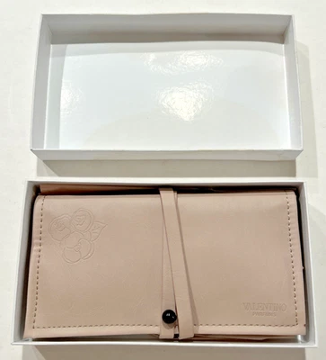 VALENTINO VALENTINA VIAJE ROSA SUAVE BOLSA DE LUJO ORGANIZADOR DE JOYAS IMITACIÓN CUERO Foto 1 de 4