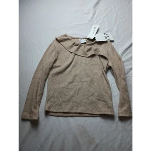 Zara Beige Long Sleeve Sweater Girls Size 7 NWT - Picture 1 of 4