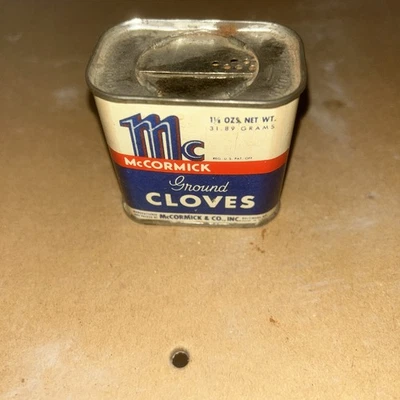 VINTAGE MCCORMICK Cloves SPICE TIN CAN - Image 1 of 4