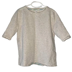 IVIVVA Heather Gray Short Sleeve Snap Sides Crewneck Girl's Sweatshirt Size 10 - Picture 1 of 7