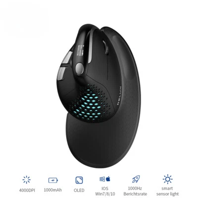 Ergonomic Vertical Mouse with OLED Screen 4000DPI Rechargeable Removable Back - Image 1 of 4