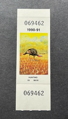 1990 NOVA YORK - Selo de Habitat de Caça do Estado Turquia - LoteP - Estado perfeito OG NH - Imagem 1 de 2