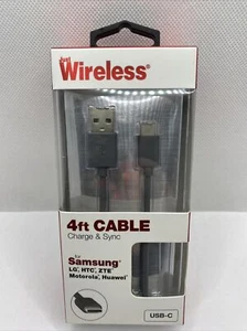 Just Wireless 4 Ft Cable Charge & Sync For Samsung Micro / USB & USB - C, Grey - Picture 1 of 1