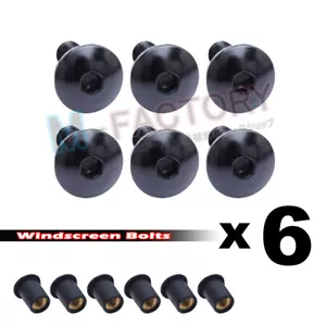 Kit de tornillos de pernos de parabrisas negro 6 piezas para Suzuki GSXR 1000 05 06 - Imagen 1 de 1