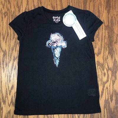 Life Is Good Kids Girls Sleep Shirt Black Size Medium 7-8 NWT Ice Cream Cone - Image 1 of 4