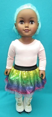 АФРИКАНСКАЯ АМЕРИКАНСКАЯ КУКЛА CITITOY 18 ДЮЙМОВ С ГОЛУБЫМИ ВОЛОСАМИ И КАРИМИ ГЛАЗАМИ--K-11 - Изображение 1 из 4