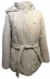 Ladies M&S Oyster Textured Belted Puffer Hooded Jacket  UK 14 - RRP £69 - BNWTS - Picture 1 of 9