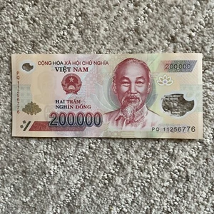 200,000 VIETNAM DONG Polymer Banknote, 200K VND currency, Viet Nam Travel Cash - Picture 1 of 5