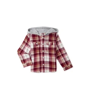 Wonder Nation Toddler Boy's Hooded Flannel Shirt - Brand New - Size 2T - Picture 1 of 3