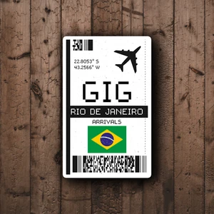 GIG Rio De Janeiro Airport Glossy Sticker - Brazil Travel Sticker - Picture 1 of 3
