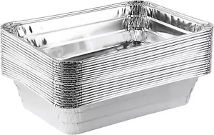Disposable 2 LB Aluminum Takeout Tin Foil Baking Pans 6'' X 8'' X 2'' Inch New - Picture 1 of 12