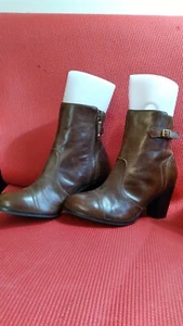SEBAGO Ashton Zip 10M leather ANKLE BOOTS new no box distressed BROWN New no box - Picture 1 of 6