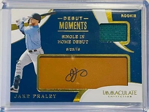 JAKE FRALEY AUTÓGRAFO LSU ROOKIE 2020 PANINI CAMISETA INMACULADA/99 PARCHE ROJOS RC - Imagen 1 de 2