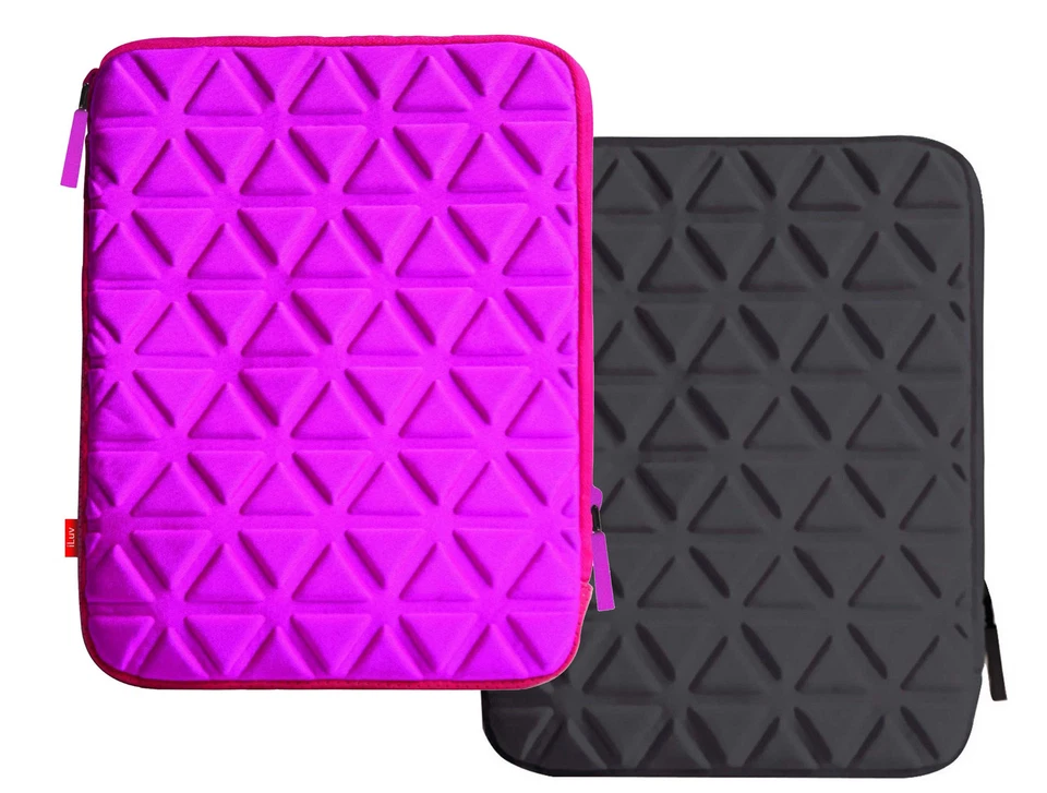 iLuv Belgique Waffle Foam Padded Sleeve for iPad Tablet 9.7" Black Pink - Image 1 of 1