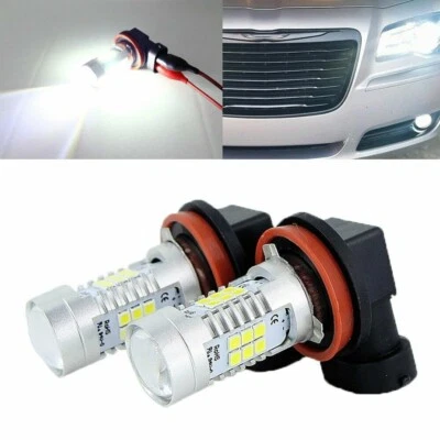 Superior 21 LED H8 H9 H11 Fog Light Bulbs 200W Luminous Flux 6000K Xenon White - Image 1 of 4