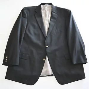 Hart Schaffner Marx 52R Black Gold Button Blazer Suit Jacket Sport Coat - Picture 1 of 24
