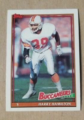 1991 Topps Football Card #490 Harry Hamilton - Tampa Bay Buccaneers  - Image 1 of 2