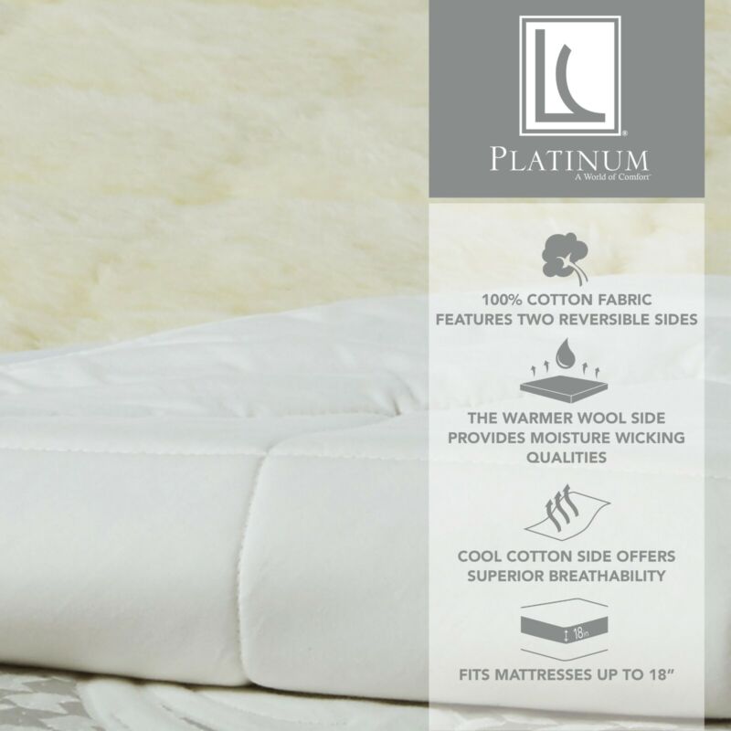 Wholesale Online Live Comfortably Reversible Wool or Cotton Mattress Topper, Twin or Cal King