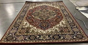 RED / NAVY 6' X 9' Back Stain Rug, Reduced Price 1172668467 CL763B-6 - Picture 1 of 4