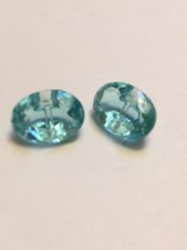 2 Vintage Oval Aqua Blue Self Shank Buttons 9/16”