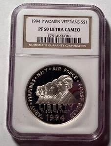 1994 P Women Veterans Liberty Dollar - Picture 1 of 2