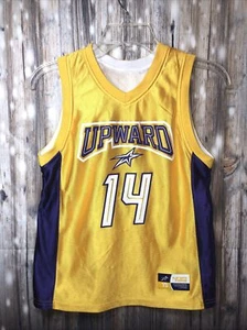 Upward 14 Play With Purpose Boys Navy/Gold Reversible Basketball Jersey Size Ys - Picture 1 of 5