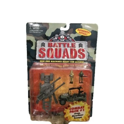 Paquete de combate Galoob Battle Squads 1997 #1 jeep obús tropas - nuevo Foto 1 de 3