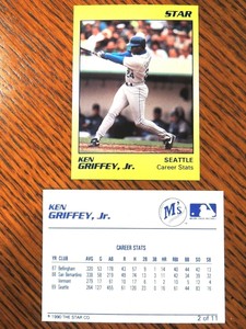KEN GRIFFEY JR. 1990' STAR COMPANY YELLOW CARD #2     MARINERS