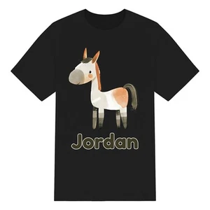Linda camiseta personalizada acuarela caballo niños para niños y niñas. Unisex. - Imagen 1 de 10