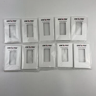 Placa de pared decorativa ENERLITES tamaño mediano sin tornillos SI8831M-W-10 PIEZAS, blanca Foto 1 de 3