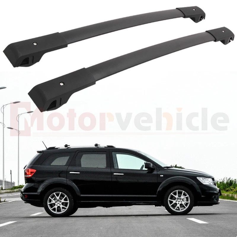 Barras transversales negras en stock de EE. UU. para rieles de techo Dodge Journey JUCV 2009-2020 Foto 1 de 4