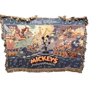 Disney's Mickey's Philharmagic Woven tapestry Throw Blanket RARE - Picture 1 of 4