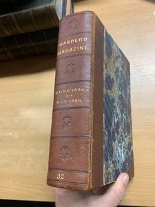 1896 "HARPER MONTHLY MAGAZINE" BOUND VOLUMES MARK TWAIN VOL 32 2kg BOOK (P10) - Picture 1 of 21